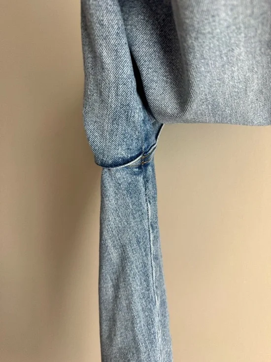 Driftwood Charlee Embroidered Floral Cuff Barrel Leg Jeans Size 33 euc Sundance - Picture 6 of 9